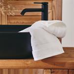 Lot de 2 serviettes invité en coton peigné - blanc optique 30x50cmAZUR