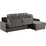 Canapé d'angle réversible convertible en tissu matelas densité 25kg/m3 - gris vésuveGAYA