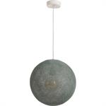 Suspension électrifiée globe en tissu D31cm - vert de grisLUNA