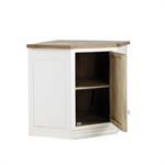 Meuble haut d'angle de cuisine ouverture droite en manguier ivoire L 92