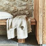 Plaid à carreaux en lin lavé 130x170cm - beigeVALBEL