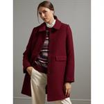 Manteau droit lainage uni femme