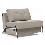 INNOVATION LIVING  Fauteuil design CUBED 02 ALU convertible 200x90cm tissu Kenya Gravel