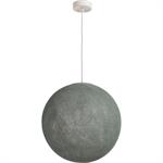Suspension électrifiée globe en tissu D38cm - vert de grisLUNA