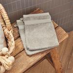 Lot de 2 gants de toilette en coton peigné - beige alpillesAZUR