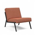 INNOVATION LIVING  Chaise design VIKKO pieds métal noir Tissu Weda Rust