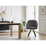 Chaise SOPHIE tissu velours côtelé et pieds étoile gris foncé   BOBOCHIC