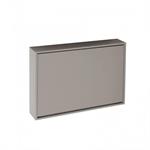 Table/bureau mural pliant BUREAU gris tourterelle avec 3 chaises ZETA blanches incluses