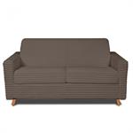 Canapé VIRGOLA convertible express matelas 16 cm sommier métal 140 cm velours ambience taupe