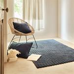 Tapis à motifs circulaires 120x170cm - bleu ceouPELA