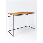 Bureau haut acier et plateau effet chêne - HN-2402055 - Naturel - Cuir - Taille 