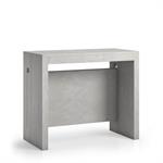 Table console extensible 8 couverts TOPAZ 90 cm béton avec allonges intégrées