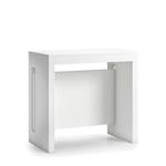 Table console extensible 8 couverts GRANDEZZA chêne blanc 80 cm avec allonges intégrées