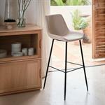 Lot de 2 tabouret haut de repas en tissu h75cm - gris 