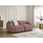 Canapé droit fixe 2 places TINA velours côtelé rose   BOBOCHIC