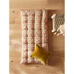 Matelas style futon tissu indien fleuri vanille