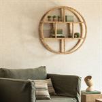 Etagère murale ronde en rotin - naturel D79cmABISTO