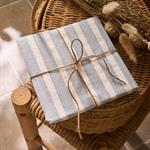 Lot de 20 serviettes à rayures 33x33cm - bleuRAYURES BLEU