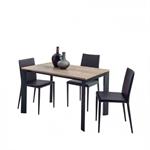 Table 14 couverts TEOREMA extensible 160 à 310cm pieds métal graphite plateau mélaminé chêne naturel