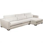 Canapé d'angle chaise longue droite fixe en velours côtelé Azores - beigeBATIS