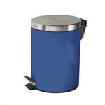Poubelle salle de bain à pédale 5L en métal bleu