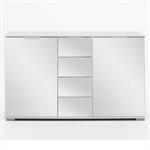 Commode ENSSE 4 tiroirs 2 portes blanc miroir