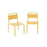 Lot de 2 chaises en métal jaune pour enfant