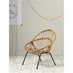 Fauteuil enfant en rotin naturel/noir