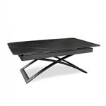 Table relevable extensible CONDOR métal graphite plateau céramique noir