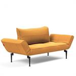 Canape convertible lit  200x70 cm ZEAL LASER  piétement métallique tissu Bouclé Ochre