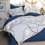 Housse de couette 260x240cm et 2 taies d'oreiller 63x63cm en coton flammé lavé - blancALORSO