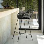 Chaise de bar en rotin - noir h66cmMILOU