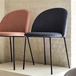 Lot de 2 chaise ronde en tissu - bleu céou 