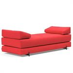 Méridienne design SIGMUND INDU convertible lit 160x200 cm pieds Acier noir tissu Elegance Red