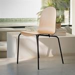 Lot de 2 chaise avec coque en contreplaqué moulé de hêtre - bois clair 