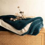 Plaid imitation fourrure 130x170cm - bleu figuerollesMARIUS