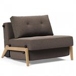 INNOVATION LIVING Fauteuil design SOFABED CUBED 02 WOOD convertible lit 200x90 cm Bouclé Taupe