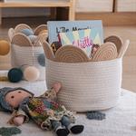 Panier de rangement bicolore D30x26cm - naturelASIA