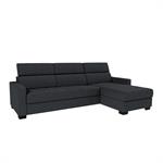 Canapé d'angle convertible en tissu pop avec accoudoirs 15cm - gris anthraciteMAURO