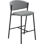 Lot de 2 tabouret haut de repas en tissu h66cm - gris 