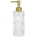 Distributeur de savon en verre et métal doré