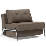 INNOVATION LIVING  Fauteuil design CUBED 02 ALU convertible 200x90cm tissu Esina Cedar Brown