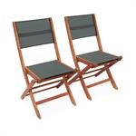 Lot de 2 chaises de jardin en bois pliantes