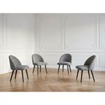 Lot de chaises LALIE tissu chiné et pieds scandinaves noirs gris foncé   BOBOCHIC