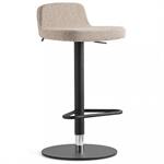 Tabouret pivotant RILEY pieds métal assise tapissé grège