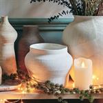 Vase classique en grès moucheté H16cm - blancLOSSE