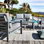 Table basse de jardin rectangulaire en aluminium - grisCAGLIARI