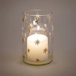 Photophore étoilé en verre D10xH15cm - transparentAURAY