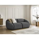 Canapé droit fixe 2 places TINA velours côtelé gris foncé   BOBOCHIC