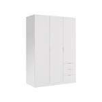 Armoire 3 portes effet bois blanc 121x52 cm